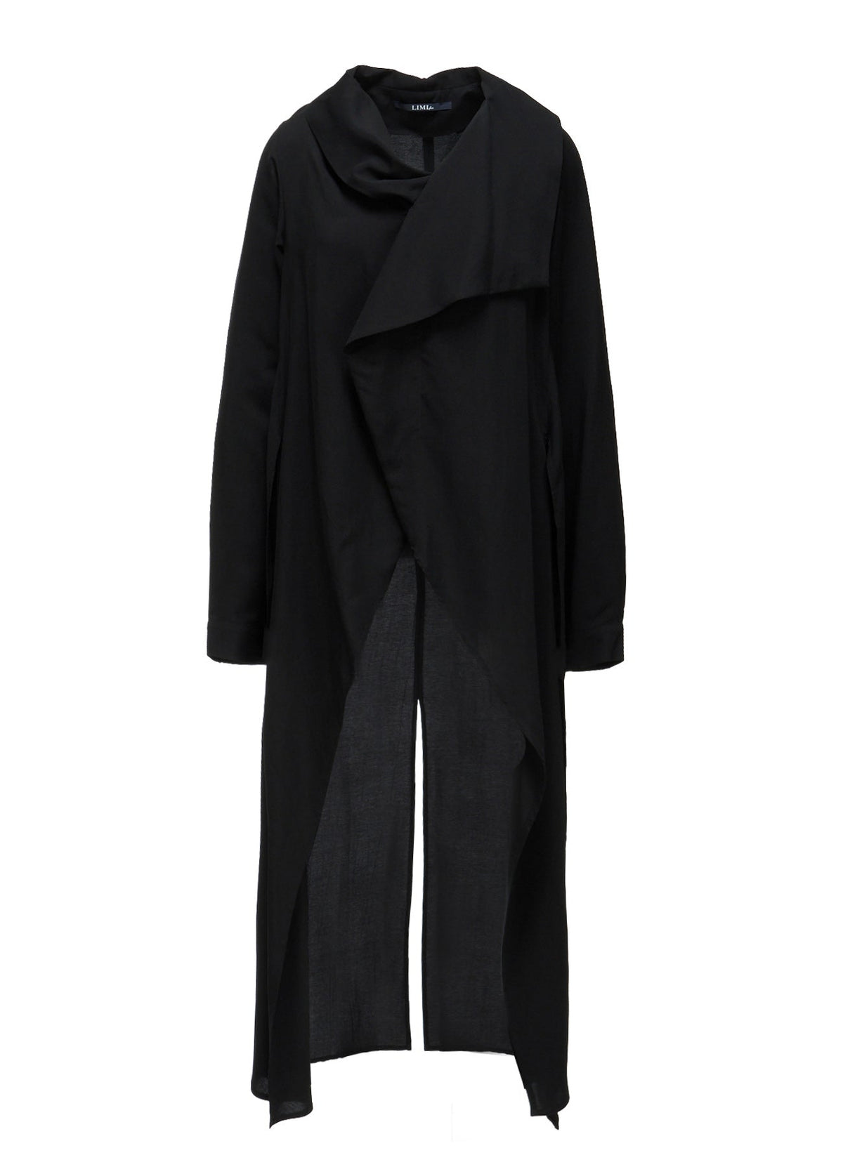 HIGH TWIST GABARDINE LONG DRAPED BLOUSE