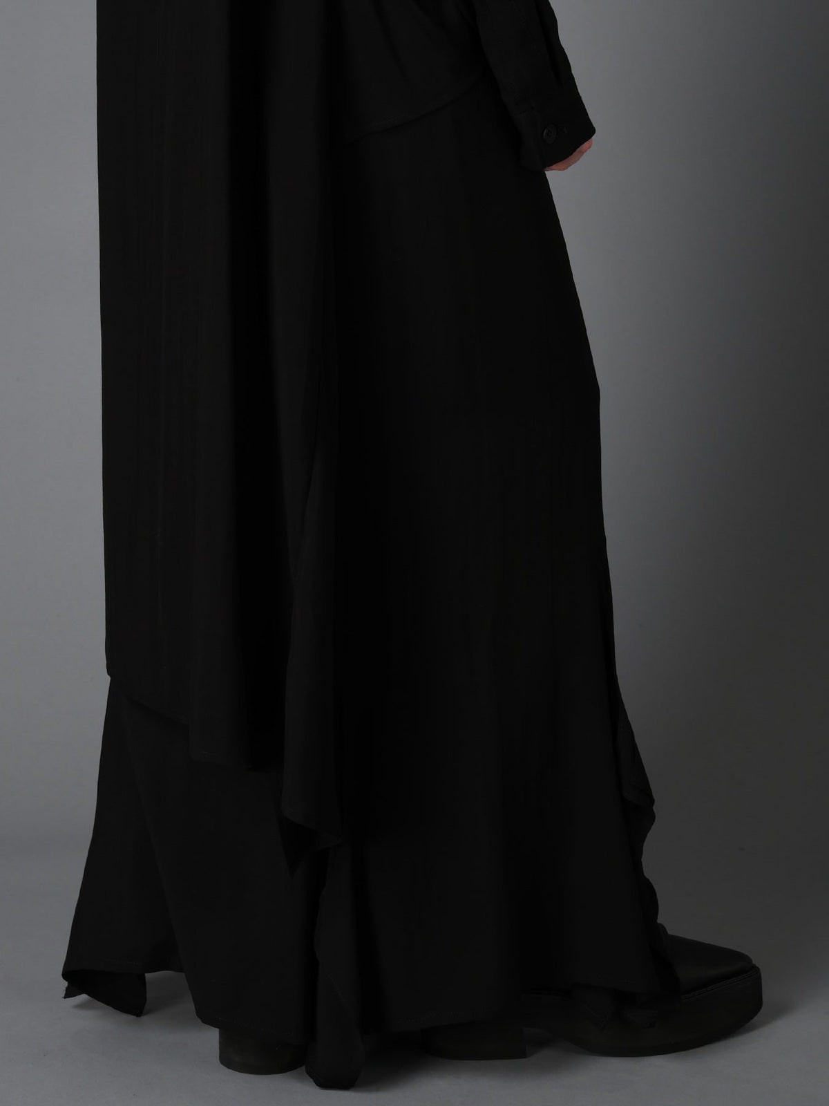 HIGH TWIST GABARDINE B LONG BLOUSE