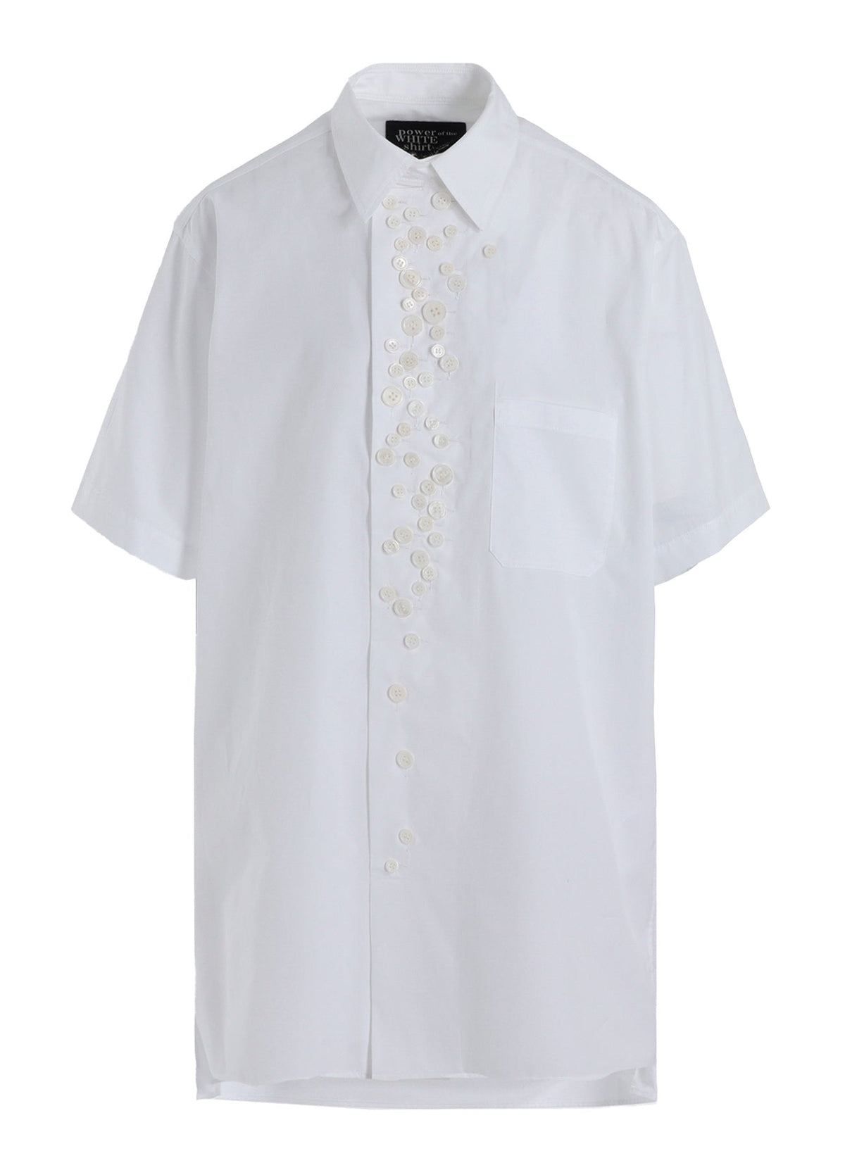 P?100/2 BROAD SHORT SLV MANY BUTTONS SHIRT