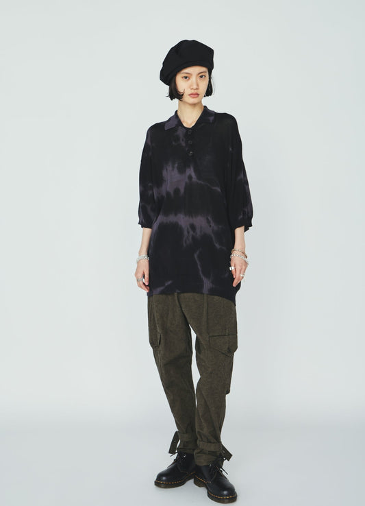 CHUSEN-DYED COMPACT TWIST POLO SHIRT