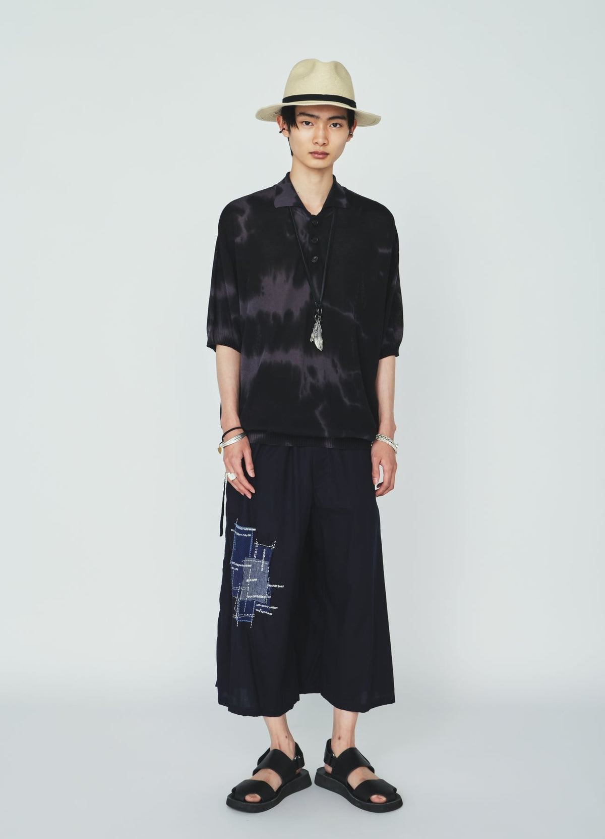 CHUSEN-DYED COMPACT TWIST POLO SHIRT
