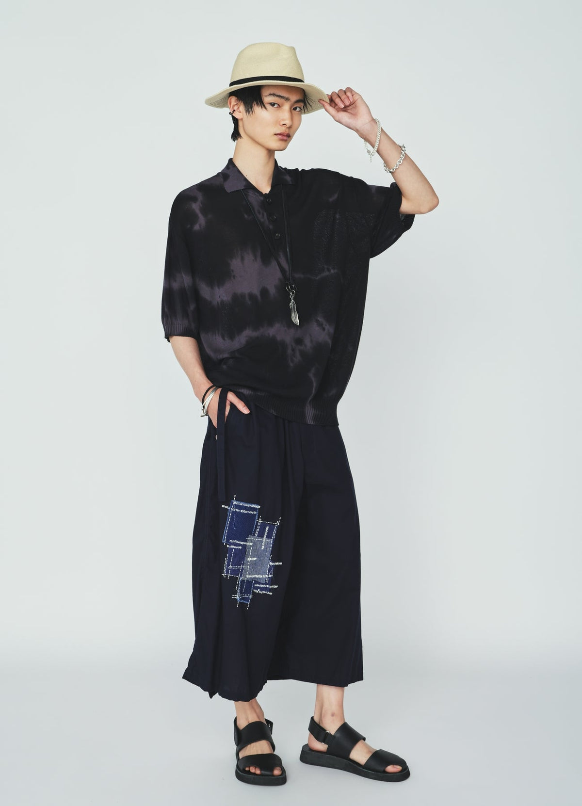 CHUSEN-DYED COMPACT TWIST POLO SHIRT