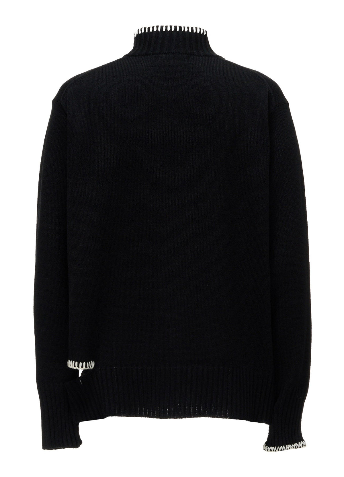 BULKY WOOL BLEND ASYMMETRIC STITCH ZIP-UP KNIT