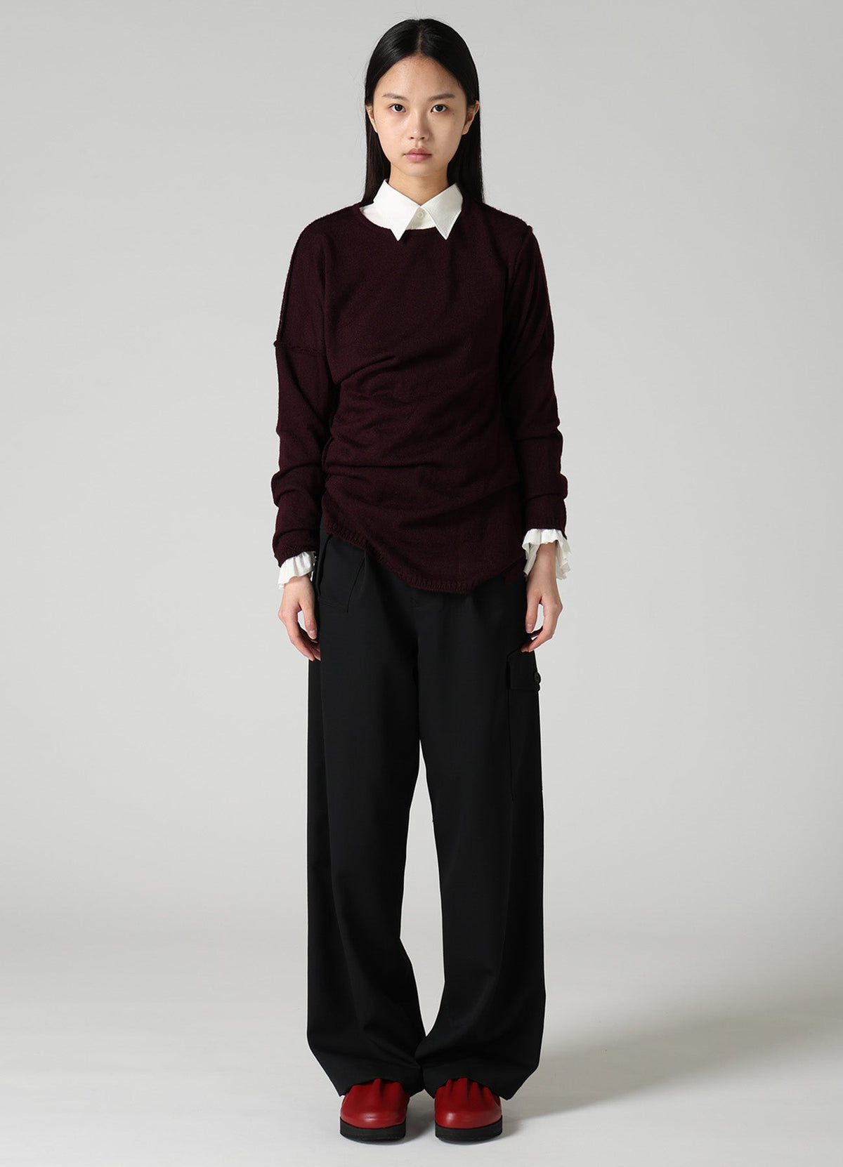 12G JERSEY TWISTED KNIT PULLOVER