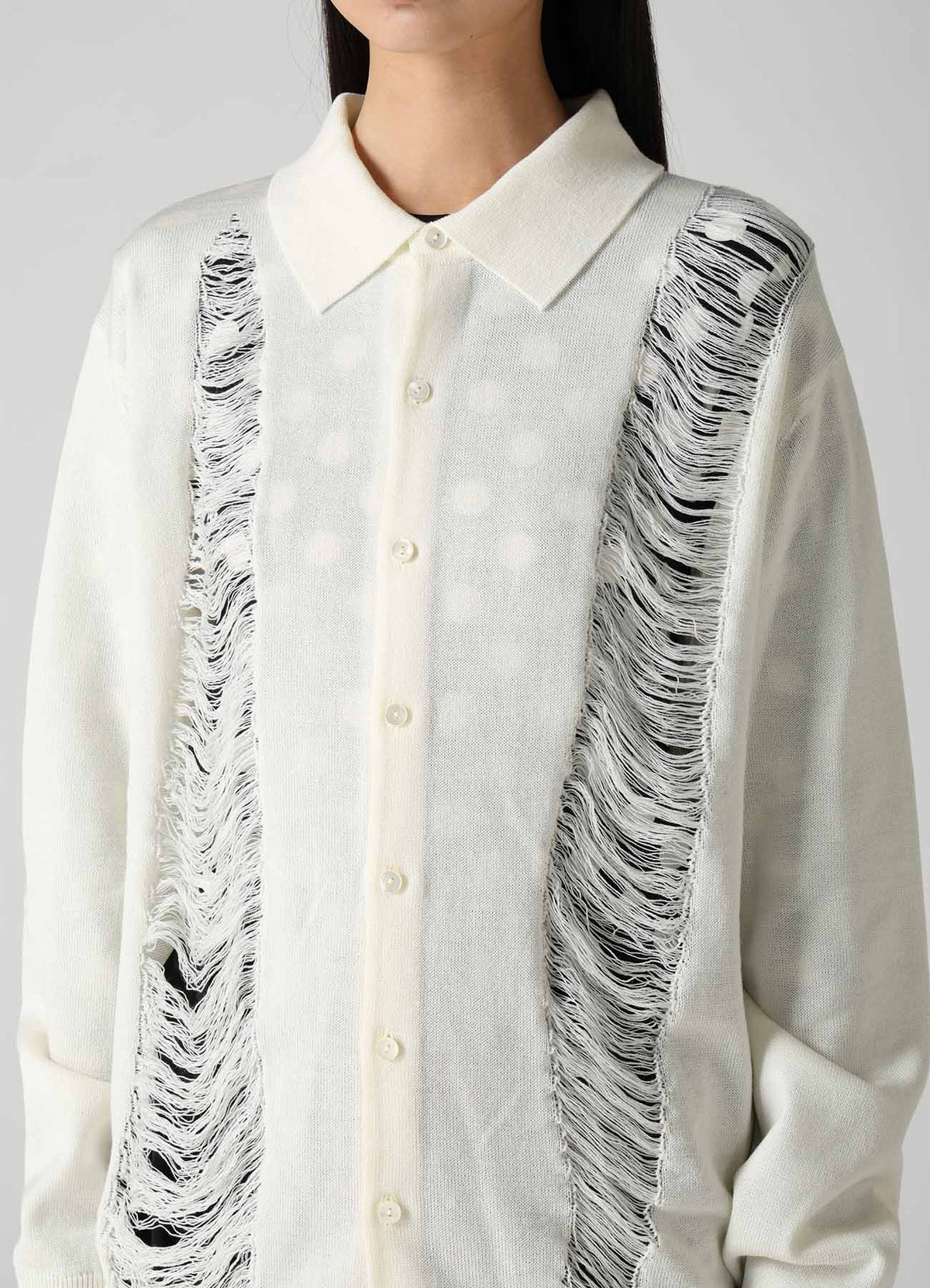 12G JERSEY DAMAGED CARDIGAN