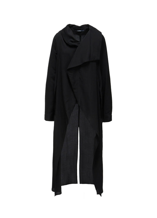 HIGH TWIST GABARDINE LONG DRAPED BLOUSE