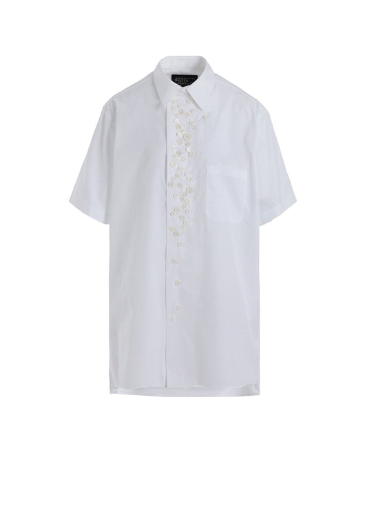 P?100/2 BROAD SHORT SLV MANY BUTTONS SHIRT